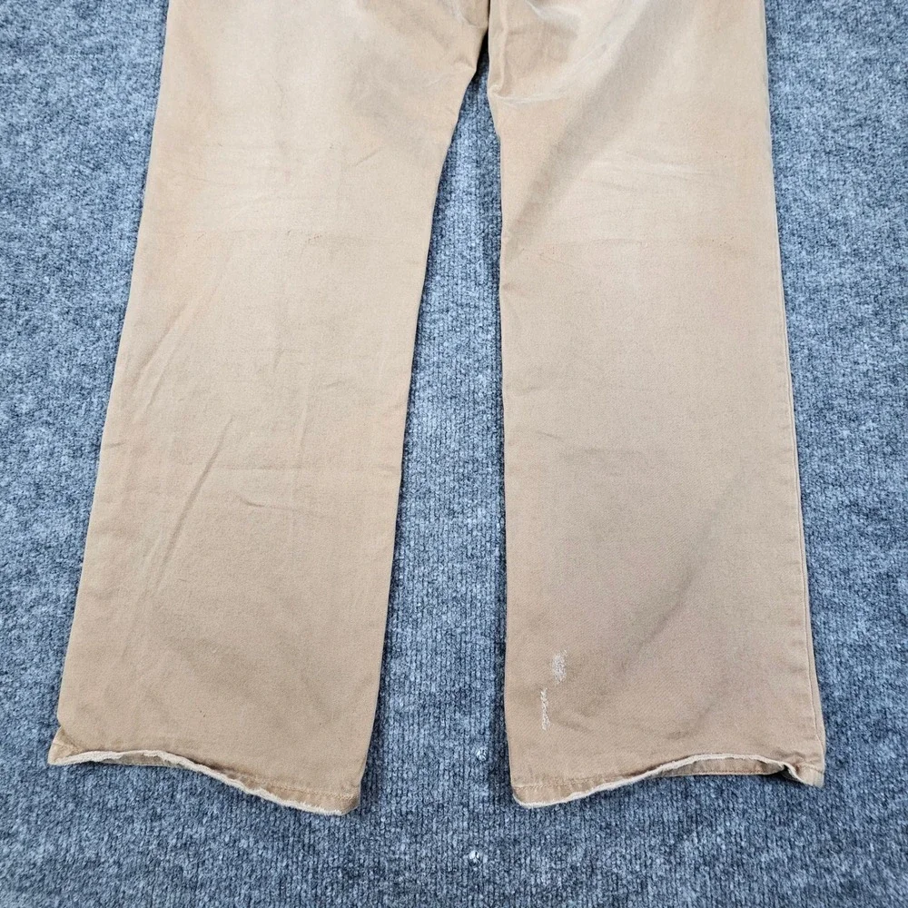 Polo Ralph Lauren Classic 867 Mens 34x29 Distressed Khaki Pants Cotton Twill Tan